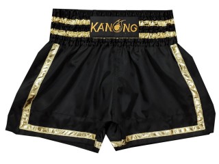 Kanong Thai Bokseshorts : KNS-140-Sort-Guld